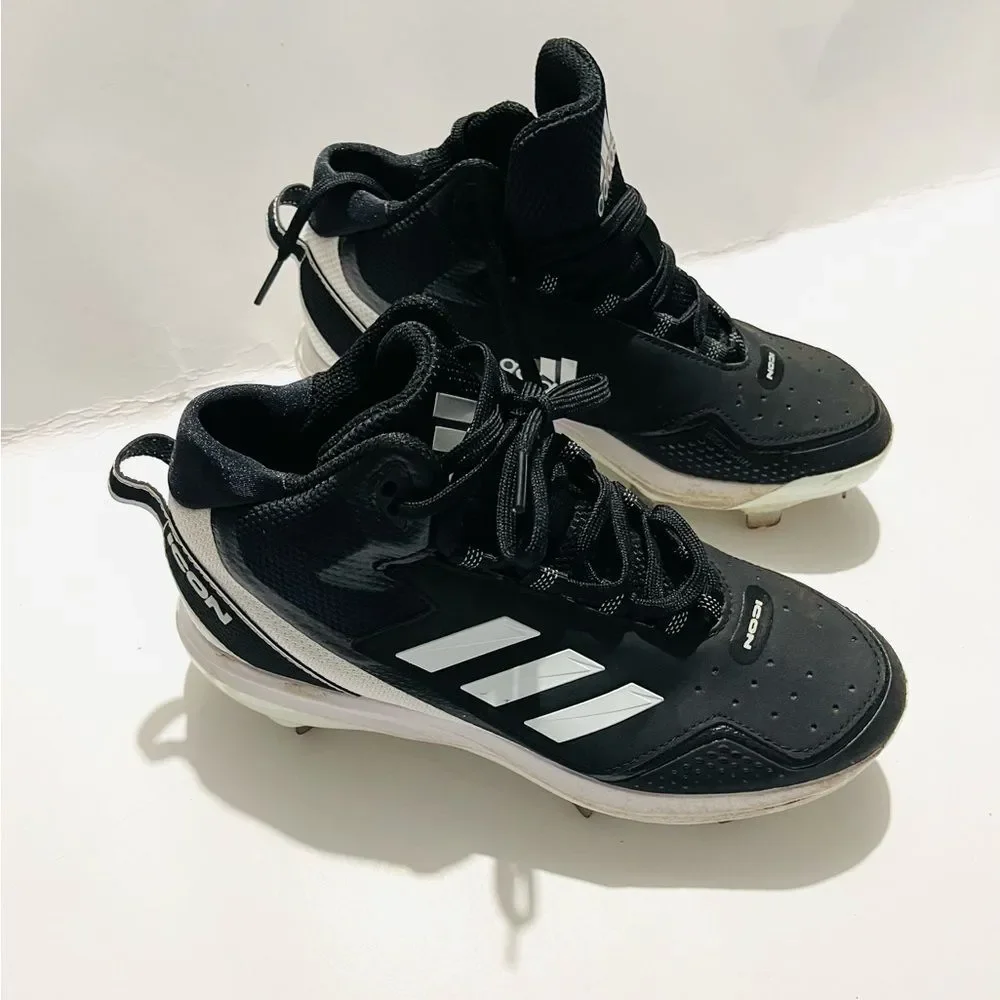 Adidas ICON basketball shoes metal clits black unisex sports men’s 6.5